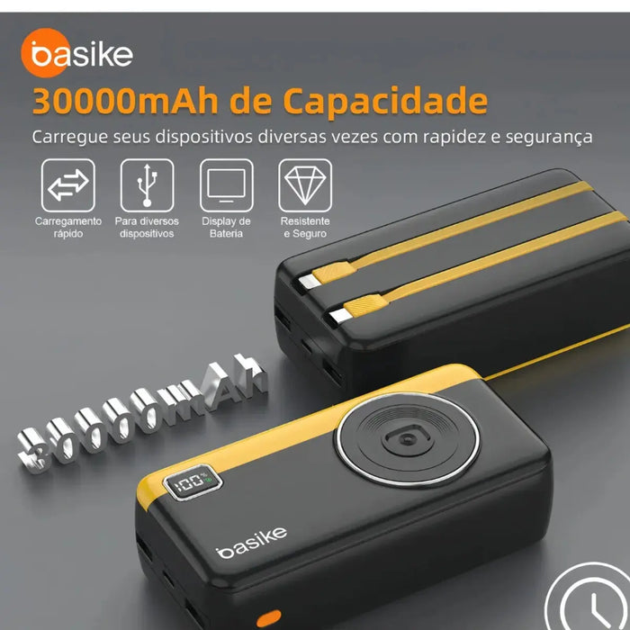 Power Bank Basike Ba POW 177 30.000mAh Carregador Super Rápido Portátil Universal - Basike Brasil Oficial