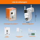 Câmera de Segurança Basike Ba CAM 002 4K para Telhado Externo Rastreamento de Pessoas 8x Zoom Controle Wi-Fi Lente Dupla Visão Noturna Rotação 355°/90° Áudio Bidirecional Armazenamento em Nuvem/TF