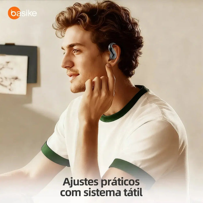 Fone De Ouvido Basike Ba FON 303 Bluetooth 5.4 TWS Sem Fio Esportivo tipo Gancho Open-ear - Basike Brasil Oficial