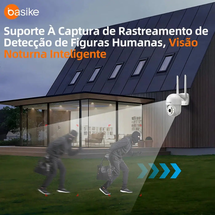 Câmera de Segurança Basike Ba CAM 006 360º 4MP Panorãmica Wifi Externa Com Visão Noturna Microfone e Detecção de Movimento - Basike Brasil Oficial
