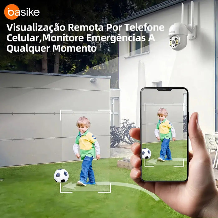 Câmera de Segurança Basike Ba CAM 006 360º 4MP Panorãmica Wifi Externa Com Visão Noturna Microfone e Detecção de Movimento - Basike Brasil Oficial