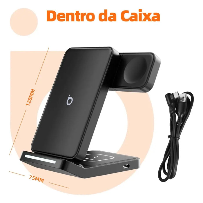 Carregador por Indução 3 em 1 Basike Ba WXC 011 15W Compativel Universal Dobravél - Basike Brasil Oficial
