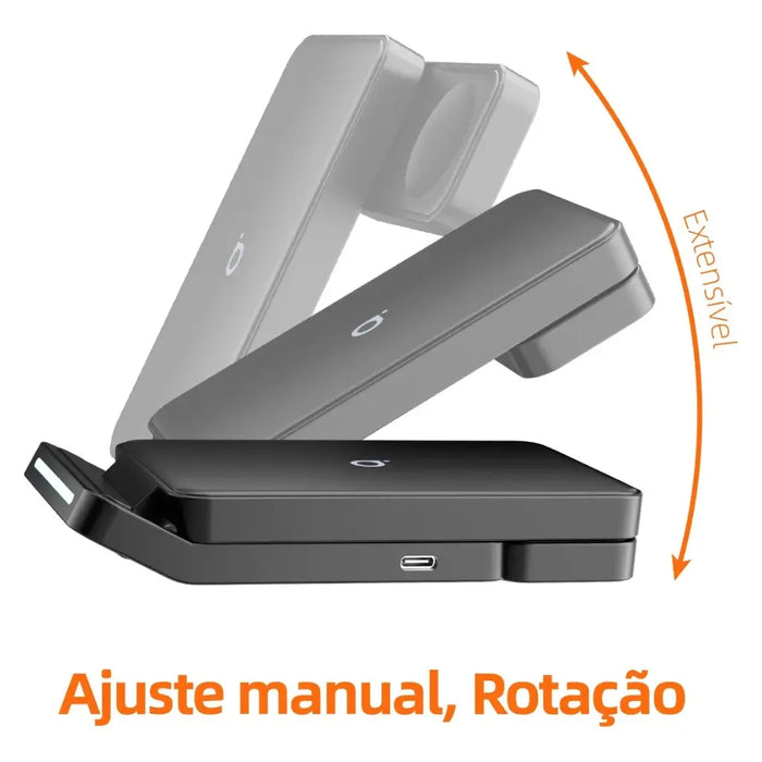 Carregador por Indução 3 em 1 Basike Ba WXC 011 15W Compativel Universal Dobravél - Basike Brasil Oficial