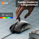 Mouse Sem Fio Gamer Basike Ba MOU338 Bluetooth 5.1 2.4ghz 12.800dpi 10 metros de alcance Com RGB Recarregável Ergonômico
