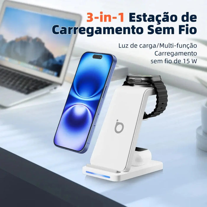 Carregador Por Indução 3 em 1 Basike Ba WXC 012 15W Rápido - Basike Brasil Oficial
