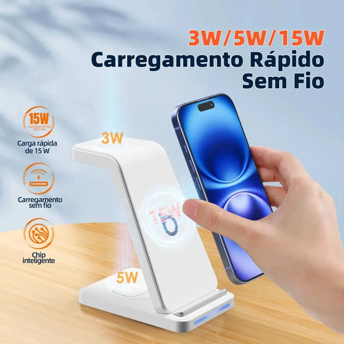 Carregador Por Indução 3 em 1 Basike Ba WXC 012 15W Rápido - Basike Brasil Oficial