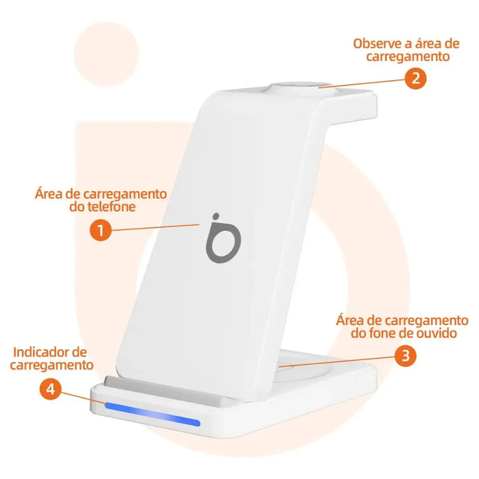 Carregador Por Indução 3 em 1 Basike Ba WXC 012 15W Rápido - Basike Brasil Oficial