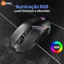 Mouse Gamer Basike Ba MOU 339 Sem fio Bluetooth Wirelles ou Cabo C Recarregável Com RGB 12.800DPI