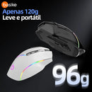 Mouse Gamer Basike Ba MOU 339 Sem fio Bluetooth Wirelles ou Cabo C Recarregável Com RGB 12.800DPI