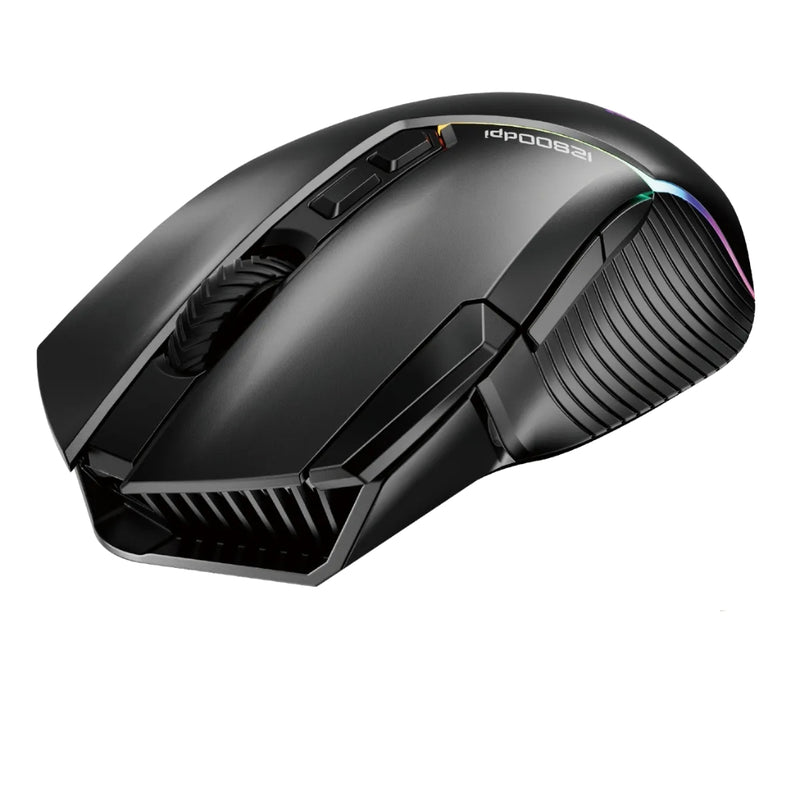 Mouse Gamer Basike Ba MOU 339 Sem fio Bluetooth Wirelles ou Cabo C Recarregável Com RGB 12.800DPI