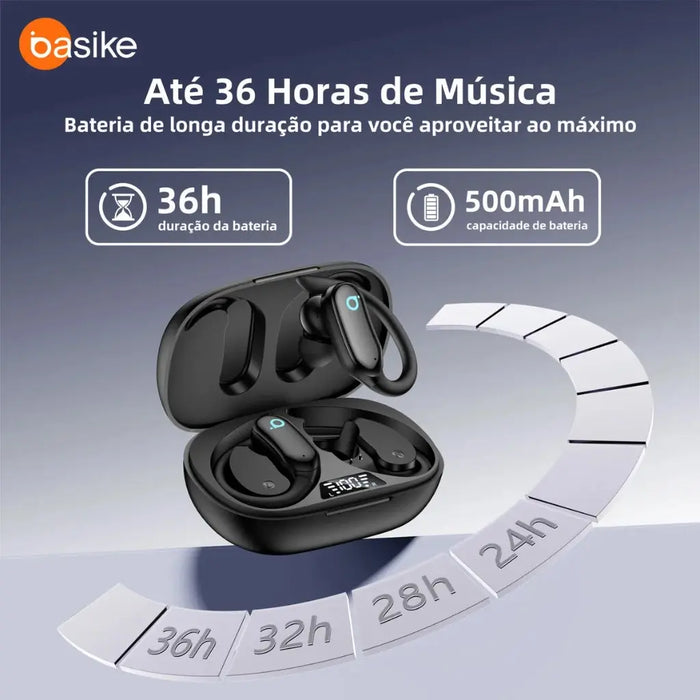 Fone de Ouvido Basike Ba FON 222 Bluetooth Tipo Gancho Esportivo - Basike Brasil Oficial