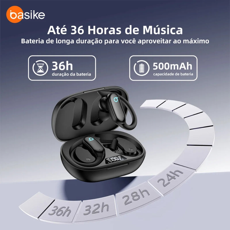 Fone de Ouvido Basike Ba FON 222 Bluetooth Tipo Gancho Esportivo