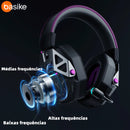 Headset Gamer Basike Ba FON 317 Boreas V2 Conexão Tripla Sem Fio Surround RGB Bateria 20 H
