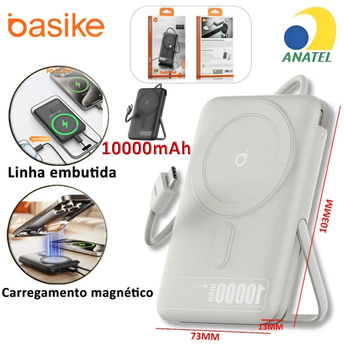 Powe Bank Basike B 205 10.000mAh Carregador Portátil Indução 22.5W - Basike Brasil Oficial