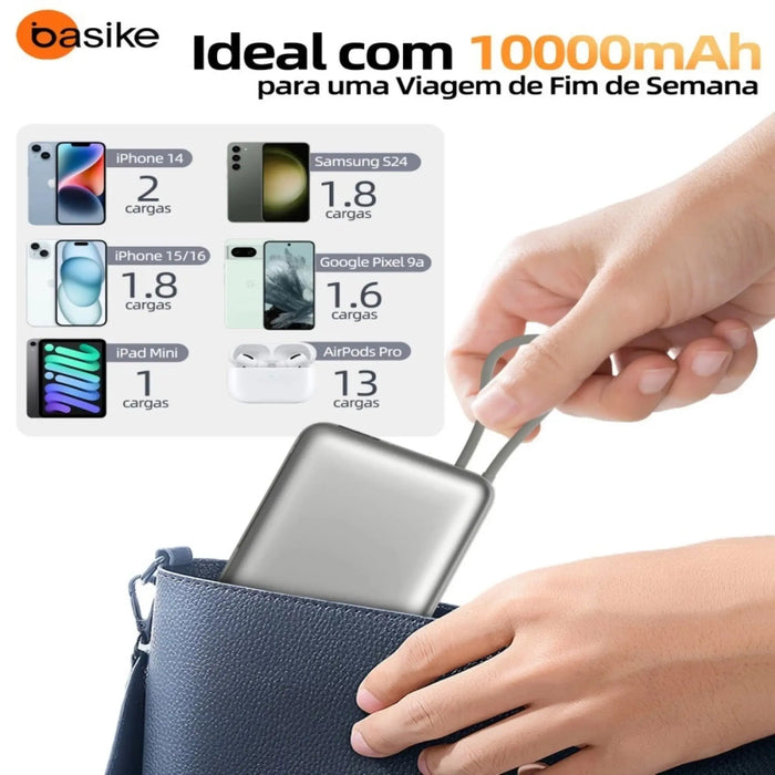 Powe Bank Basike B 205 10.000mAh Carregador Portátil Indução 22.5W - Basike Brasil Oficial