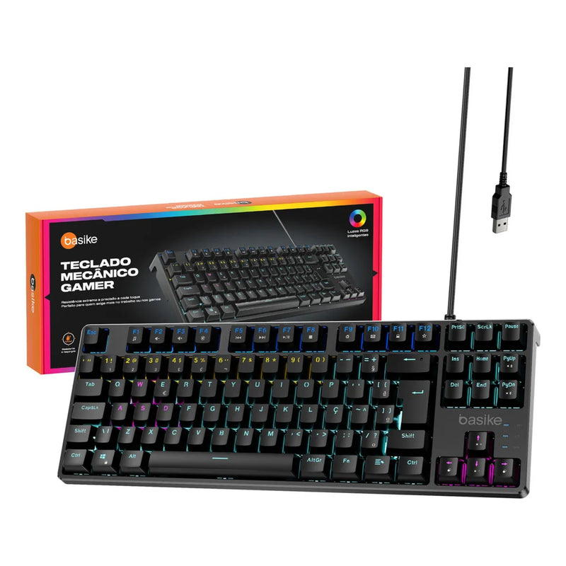 Teclado de Computador Basike Ba KEY 311 Mecânico Gamer Hot Swap Layout Qwerty Compatível