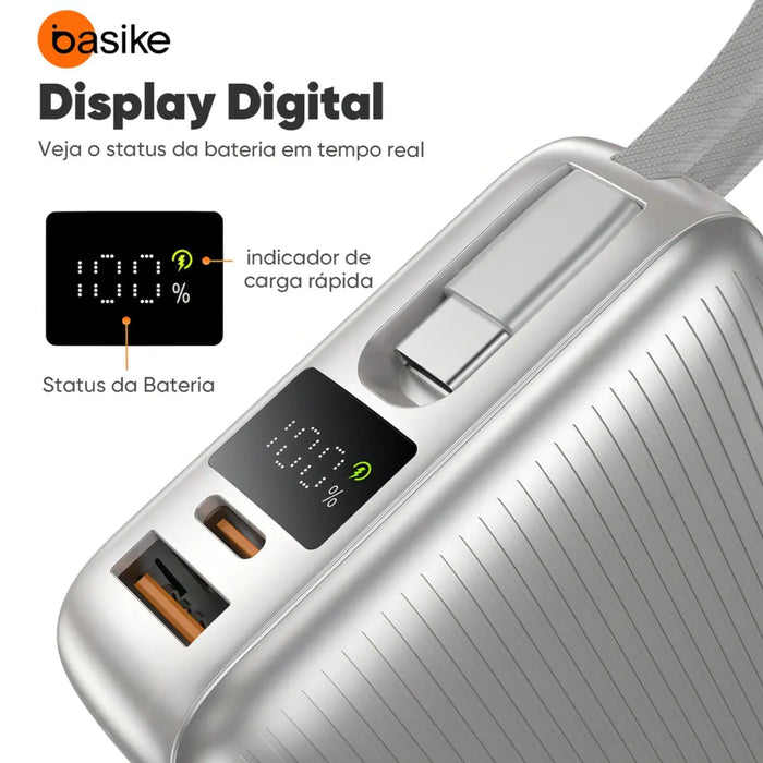 Power Bank Basike B203 20.000mAh Carregamento Rápido Portátil 45 W 3 Sáidas - Basike Brasil Oficial
