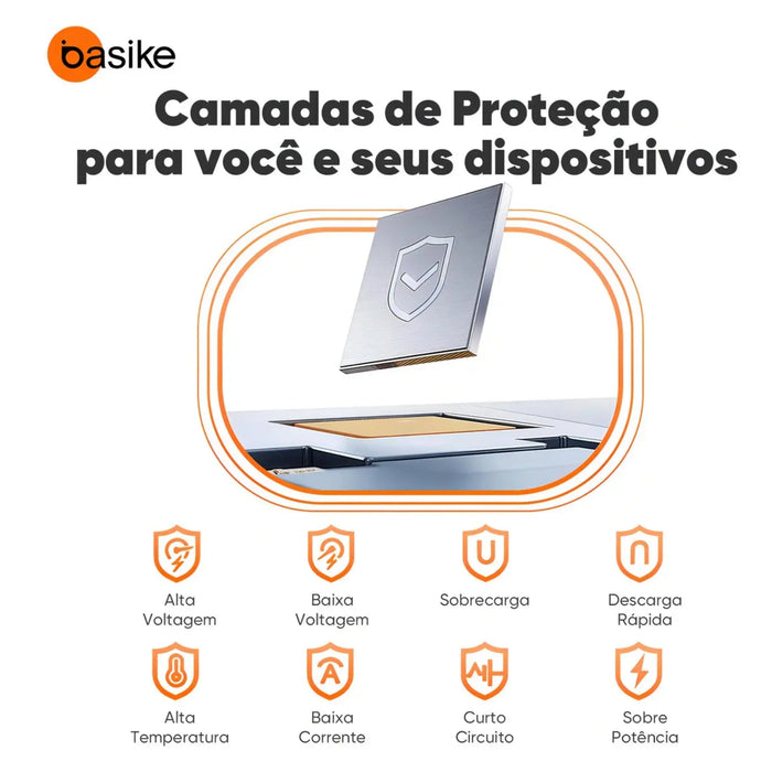 Power Bank Basike B203 20.000mAh Carregamento Rápido Portátil 45 W 3 Sáidas - Basike Brasil Oficial