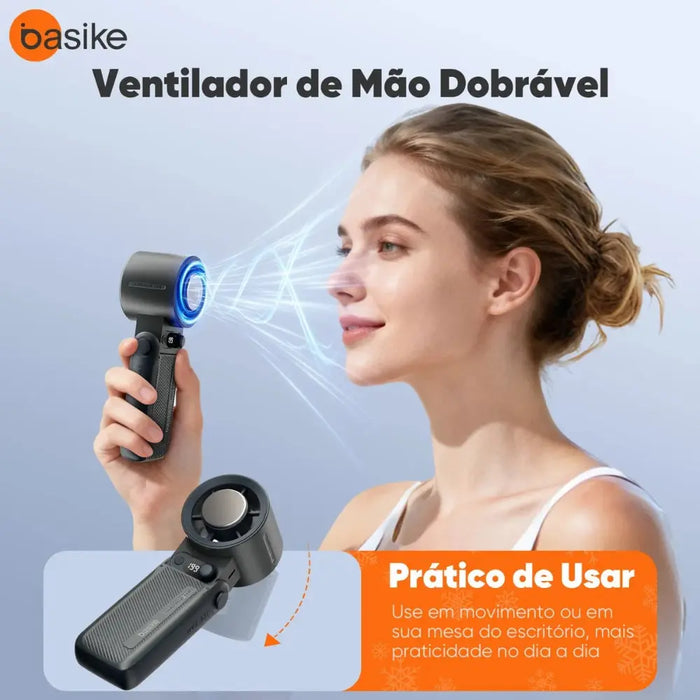 Ventilador De Mão Portatil Basike Ba FAN 330 Recarregavel Display Led 20000 RPM - Basike Brasil Oficial