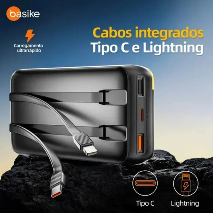 Power Bank Basike Ba POW 176 10.000mAh Carregador Super Rápido Portátil Universal - Basike Brasil Oficial