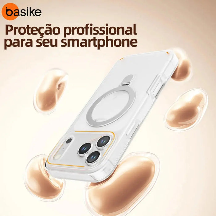 Capa Capinha para Celular Basike BSJ - 385 para Iphone Com Suporte Magsafe 360 Pro Max - Basike Brasil Oficial