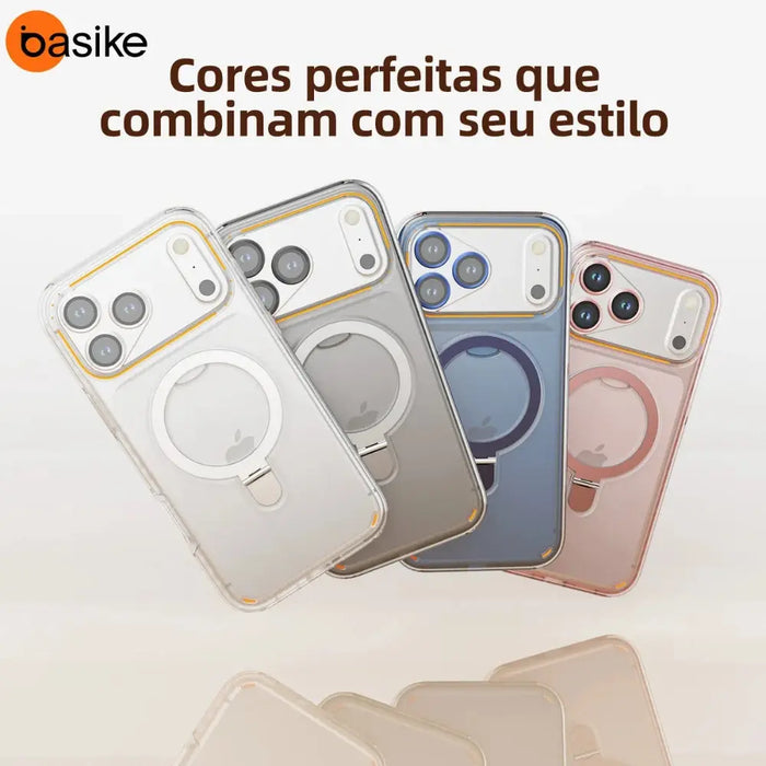 Capa Capinha para Celular Basike BSJ - 385 para Iphone Com Suporte Magsafe 360 Pro Max - Basike Brasil Oficial