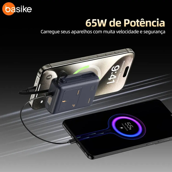 Power Bank Basike B203A 20.000mAh 65W Turbo com Display - Basike Brasil Oficial
