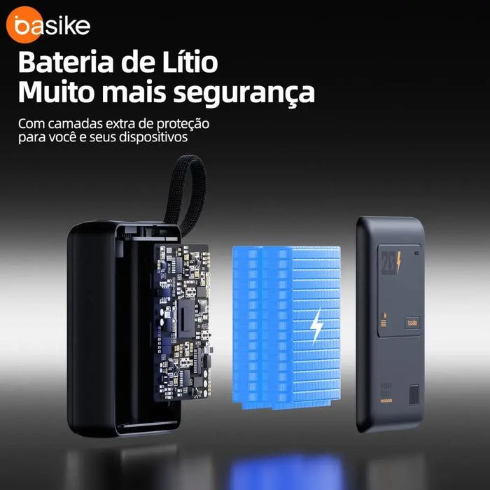 Power Bank Basike B203A 20.000mAh 65W Turbo com Display - Basike Brasil Oficial