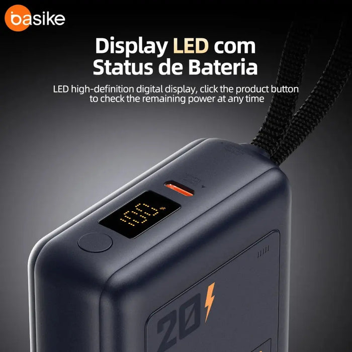 Power Bank Basike B203A 20.000mAh 65W Turbo com Display - Basike Brasil Oficial