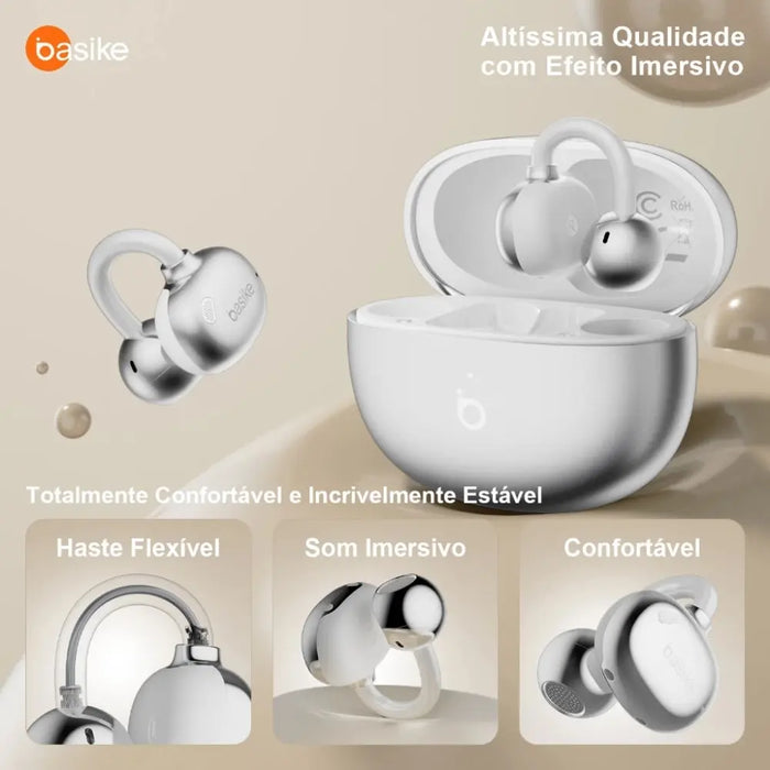 Fone de Ouvido Basike Ba FON 261 Bluetooth Sem Fio Tws Tipo Clipe Som Estereo - Basike Brasil Oficial