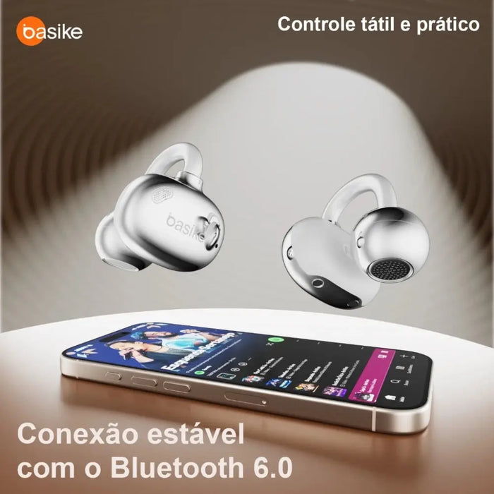 Fone de Ouvido Basike Ba FON 261 Bluetooth Sem Fio Tws Tipo Clipe Som Estereo - Basike Brasil Oficial