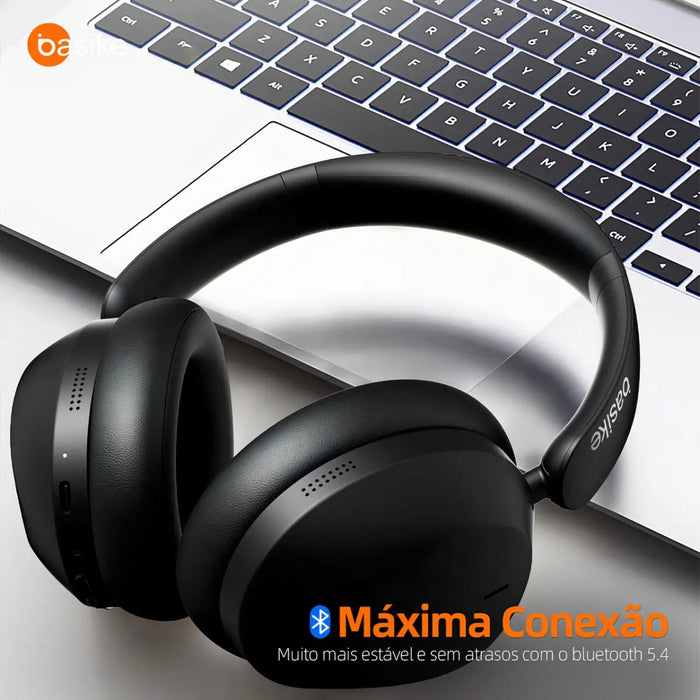 Fone De Ouvido Basike Ba FON 192 Bluetooth Com Cancelamento de Ruído Over Ear Basike