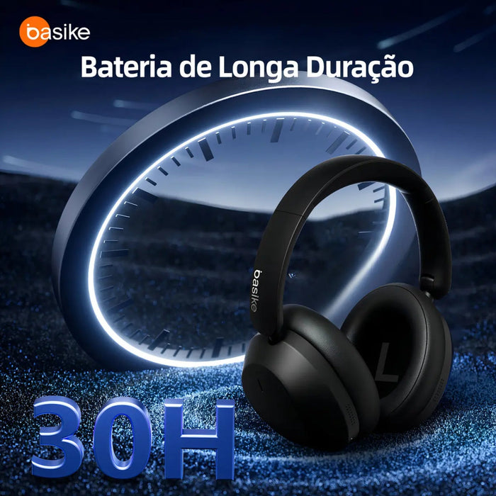 Fone De Ouvido Basike Ba FON 192 Bluetooth Com Cancelamento de Ruído Over Ear Basike