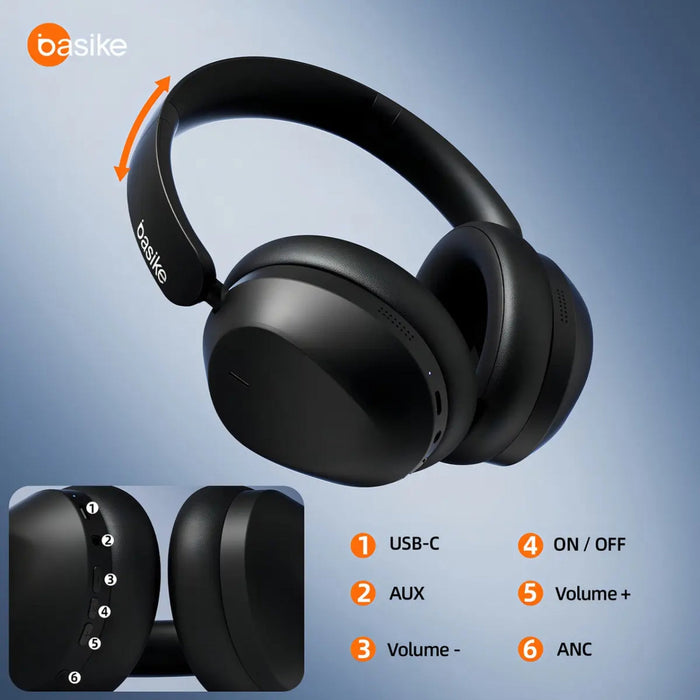 Fone De Ouvido Basike Ba FON 192 Bluetooth Com Cancelamento de Ruído Over Ear Basike