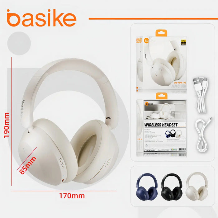 Fone De Ouvido Basike Ba FON 192 Bluetooth Com Cancelamento de Ruído Over Ear Basike