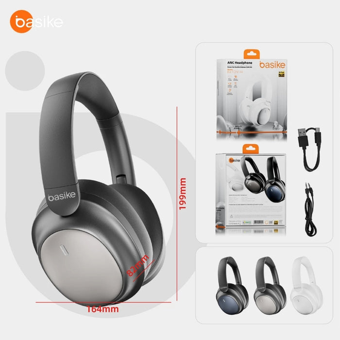 Fone de Ouvido Basike Ba FON 144 ANC 30 horas Estéreo Bluetooth 5.4 Com Microfone Basike