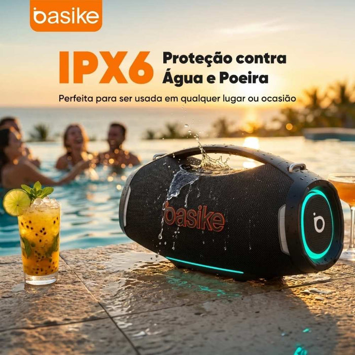 Caixa de Som Portátil Basike Ba RAD 440 Bluetooth 500W Graves Fortes 60000mAh IPX6 À Prova D'água RGB TWS Basike