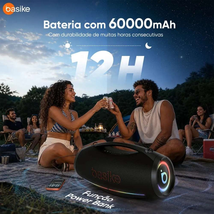 Caixa de Som Basike Ba RAD 441 500W Portátil À Prova d`água 60000mAh Basike