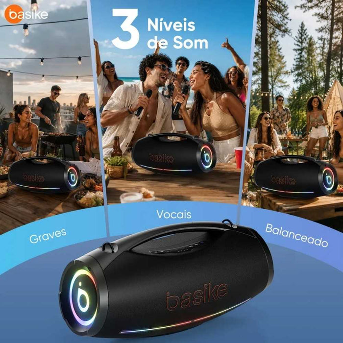 Caixa de Som Basike Ba RAD 441 500W Portátil À Prova d`água 60000mAh Basike