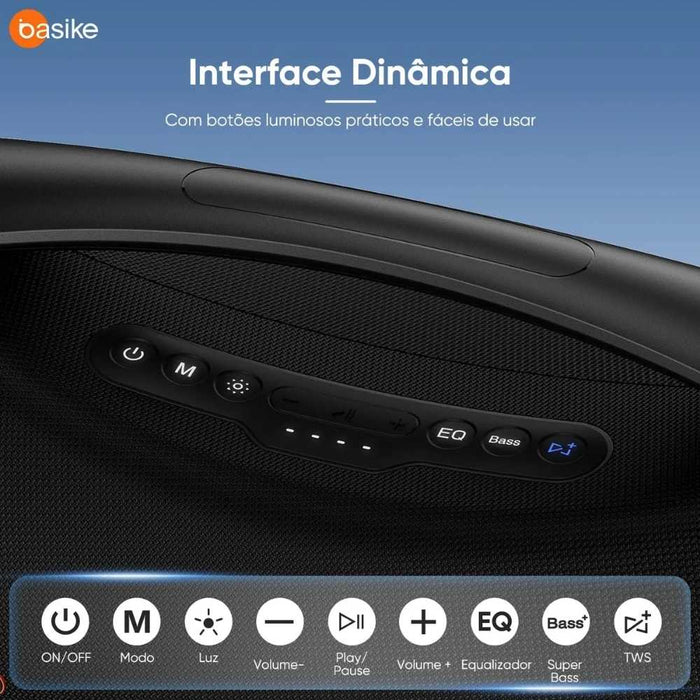 Caixa de Som Basike Ba RAD 441 500W Portátil À Prova d`água 60000mAh Basike