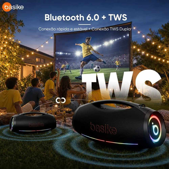 Caixa de Som Basike Ba RAD 441 500W Portátil À Prova d`água 60000mAh Basike