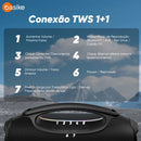 Caixa de Som Basike Ba RAD 337 80W Boombox Sem Fio Bluetooth IPX6 TWS