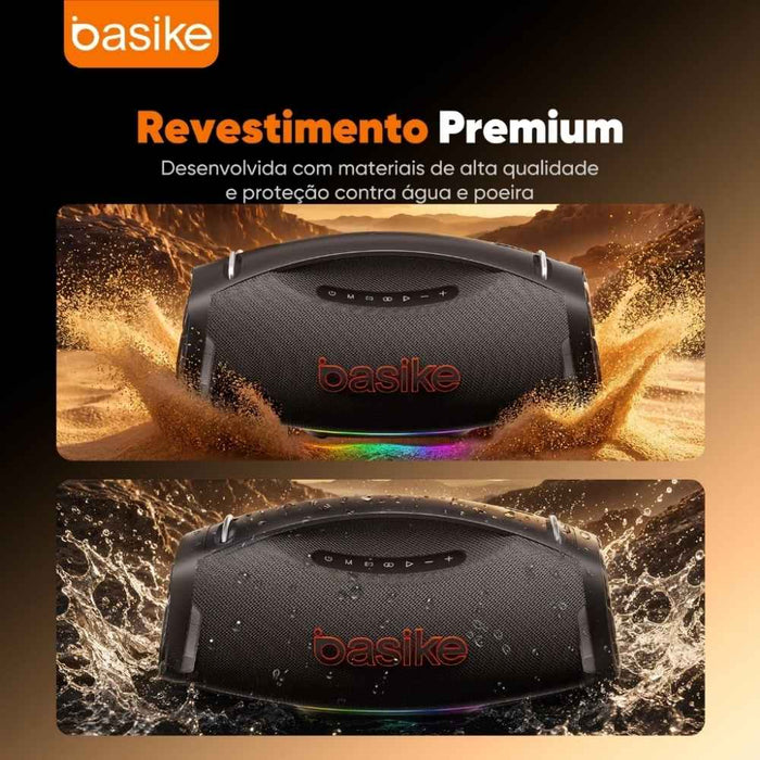 Caixa de Som Portátil Basike Ba RAD 440 Bluetooth 500W Graves Fortes 60000mAh IPX6 À Prova D'água RGB TWS Basike