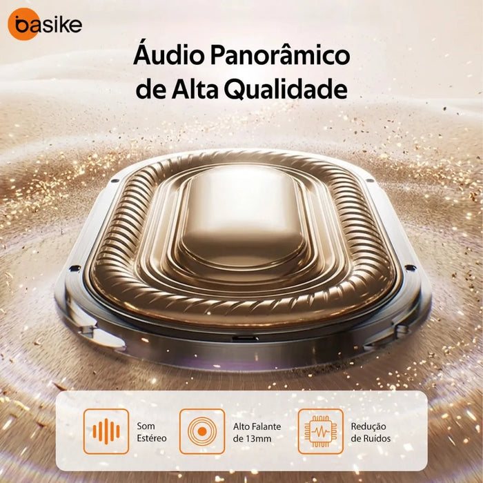 Fone de Ouvido Basike Ba FON 239A Bluetooth Tipo Gancho com Display Anti Ruido Basike