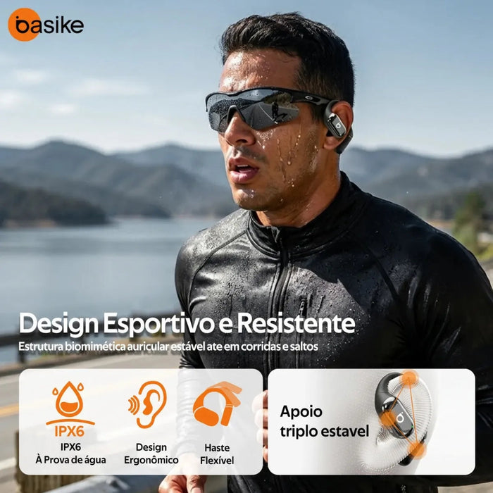 Fone de Ouvido Basike Ba FON 239A Bluetooth Tipo Gancho com Display Anti Ruido Basike