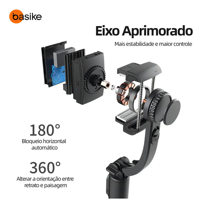 Tripé Estabilizadores Basike Ba-SPO257 Gimbal para Celular Selfie Extensível Automatico - Basike Brasil Oficial