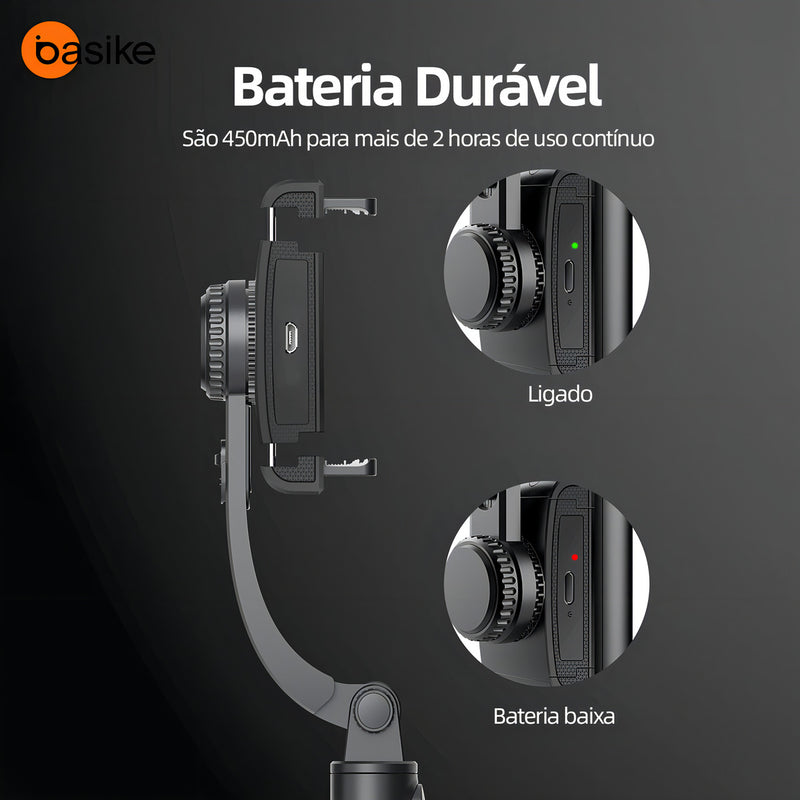 Tripé Estabilizadores Basike Ba-SPO257 Gimbal para Celular Selfie Extensível Automatico