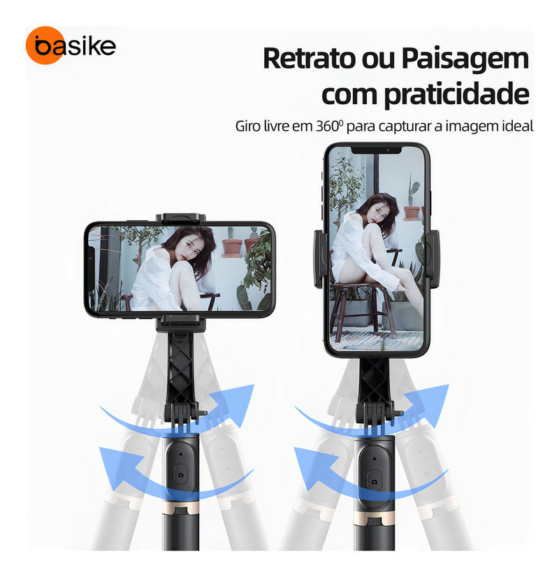Tripé Estabilizadores Basike Ba-SPO257 Gimbal para Celular Selfie Extensível Automatico