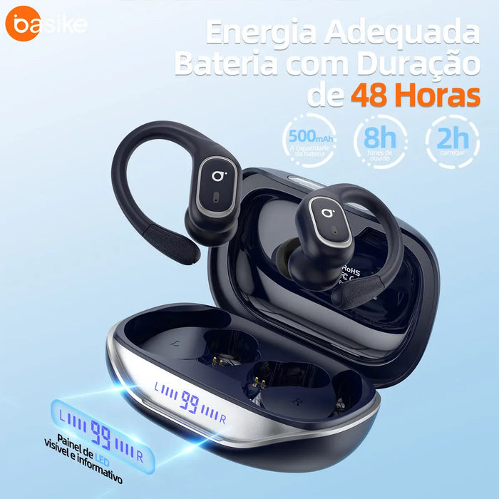 Fone de Ouvido Basike Ba FON 240 Bluetooth Esportivo Sem Fio Tipo Gancho Para Corridas - Basike Brasil Oficial