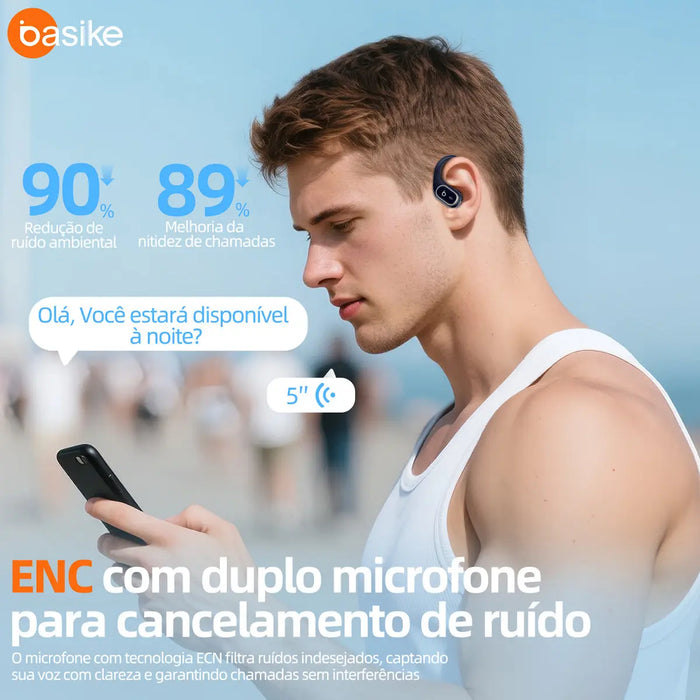 Fone de Ouvido Basike Ba FON 240 Bluetooth Esportivo Sem Fio Tipo Gancho Para Corridas - Basike Brasil Oficial